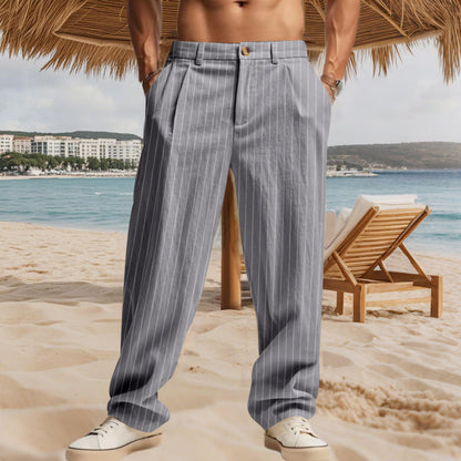 Herren Freizeithose mit Streifen Bequem Elegant