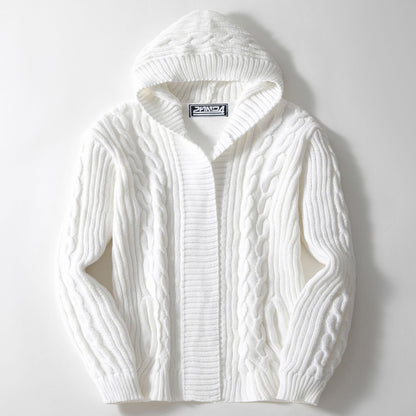 Herren Strickjacke Grobstrick Kabelmuster Oversized - BerlinGlamour