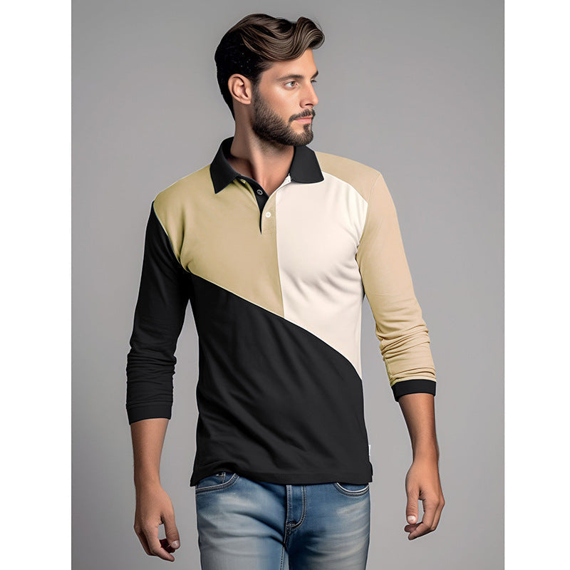 Herren Poloshirt Modern Farbblock Komfort Schnitt - BerlinGlamour
