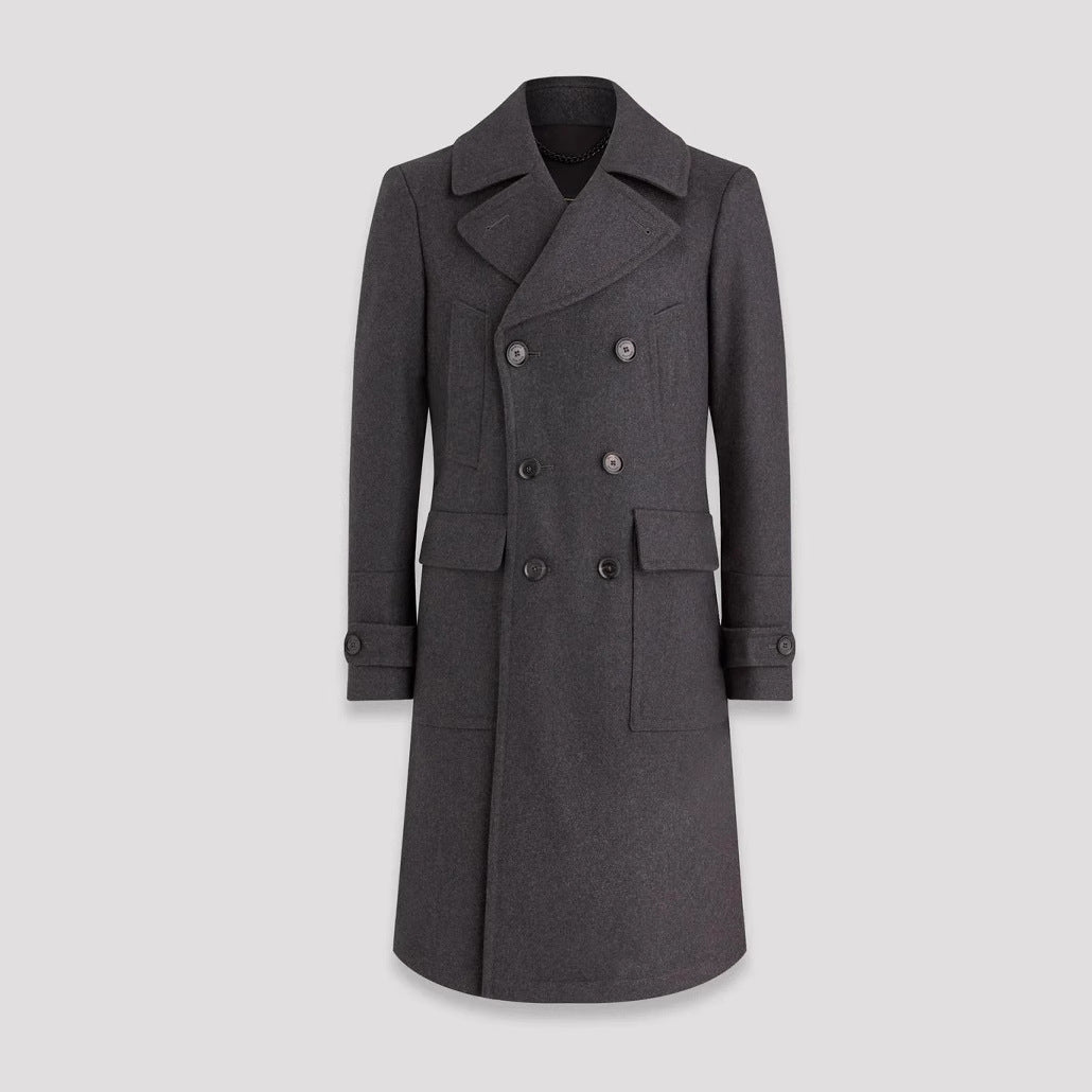 Herren Übermantel modern Doppelpunkt-Knöpfe Elegante Optik