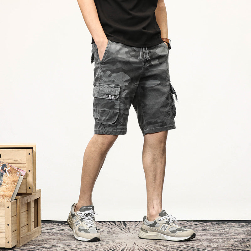 Herren Cargoshorts Camouflage Freizeit Shorts Bequem Verstellbar