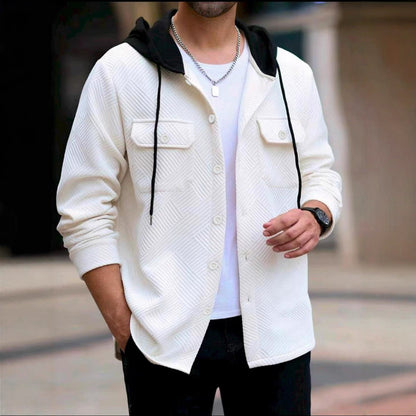 Herren Outdoor-Jacke lässig mit Kapuze und Muster