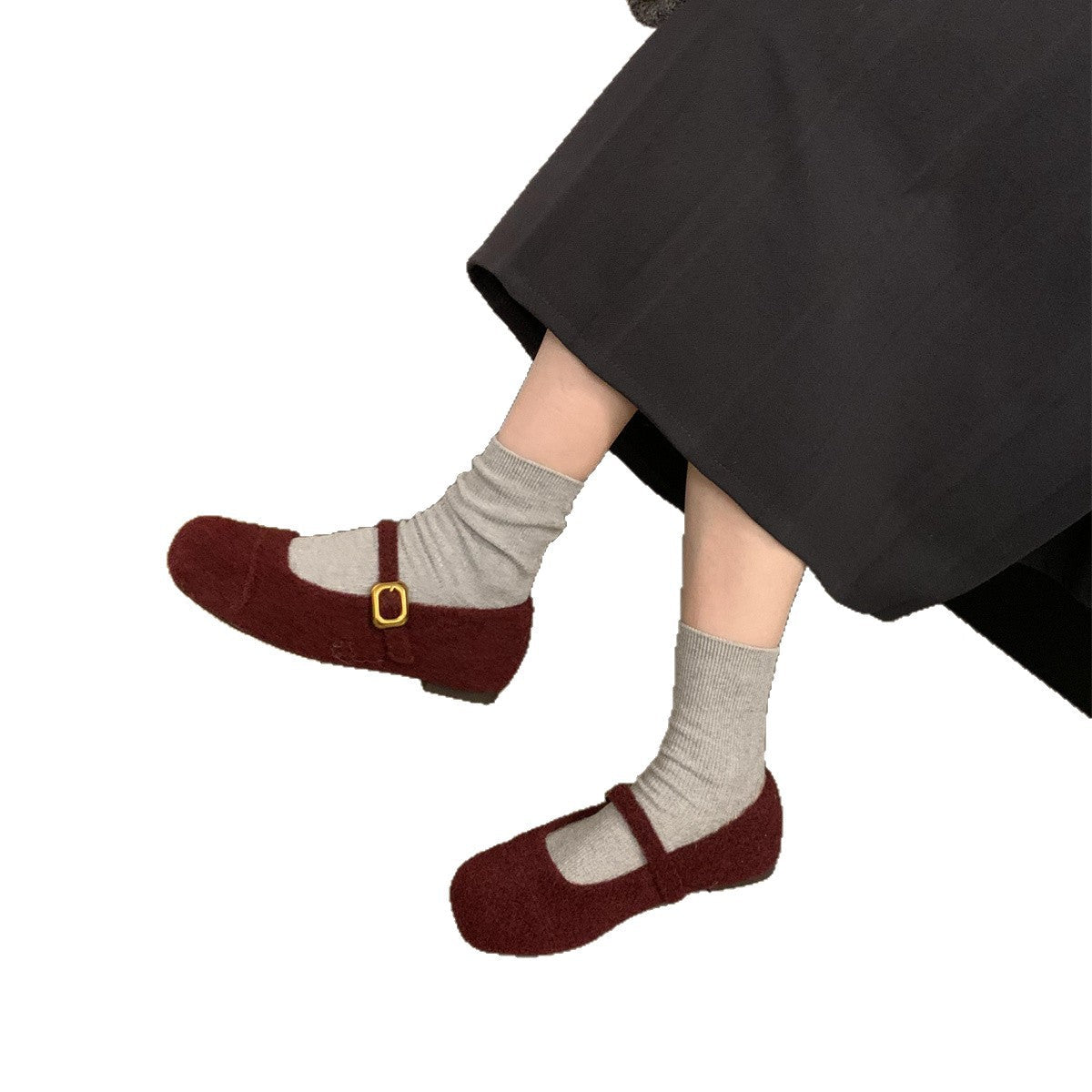 Damen Ballerinas Filz Bequem Schnüren Innenfutter Luxus