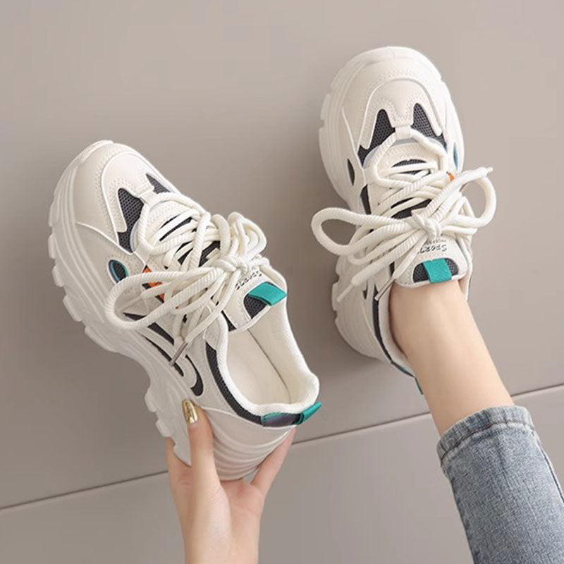 Damen Sneaker Sportlich Bequem Weißen