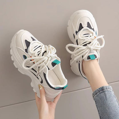 Damen Sneaker Sportlich Bequem Weißen