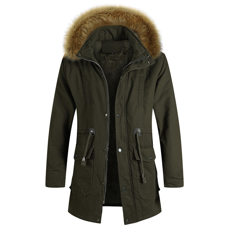 Herren Winterjacke Warm Isoliert Fleece Kapuze