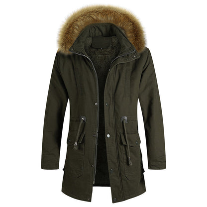 Herren Winterjacke Warm Isoliert Fleece Kapuze
