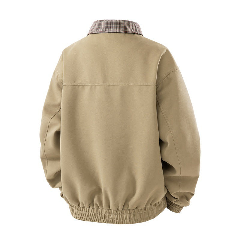 Herren Übergangsjacke Modern mit Karomuster Kragen