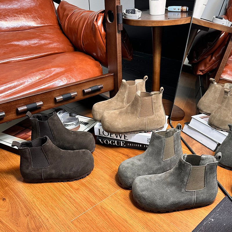 Damen Chelsea Boots Weich Wildleder Gummizug Komfort