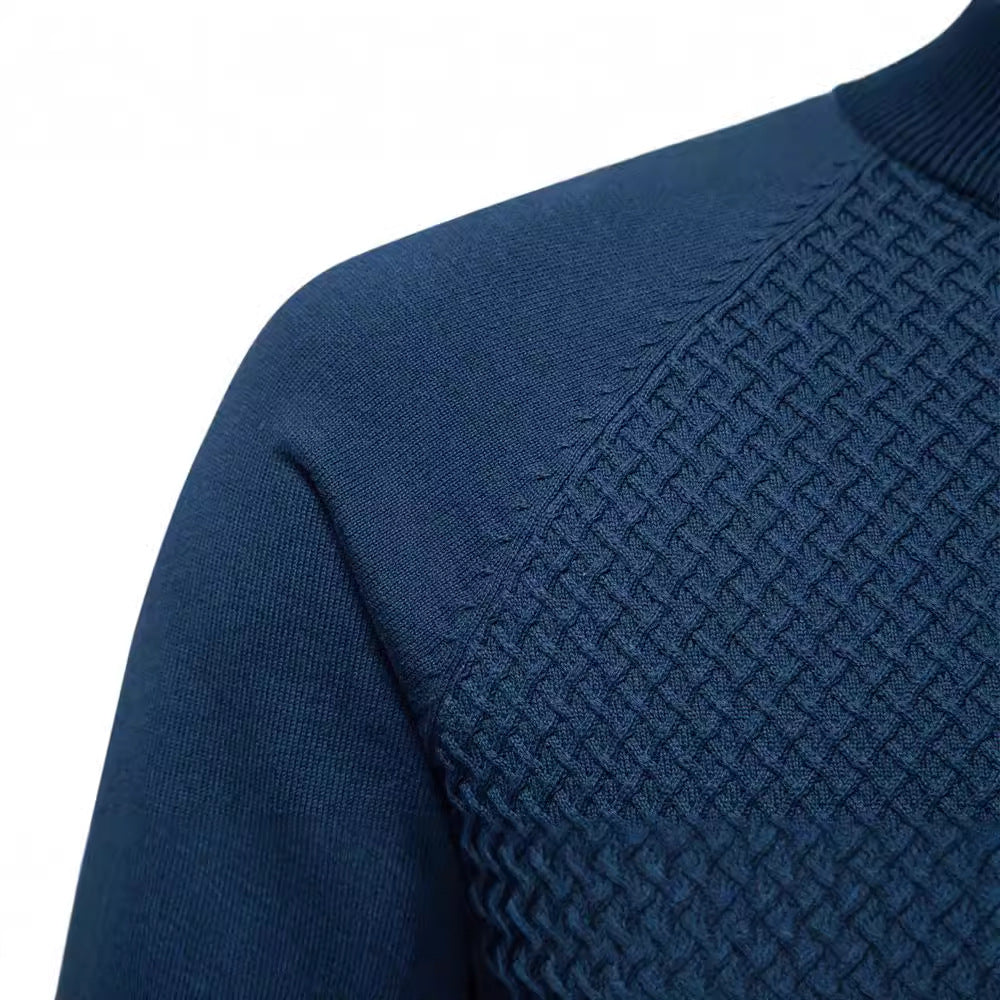 Herren Strickpullover Modern Rundhals Großes Muster