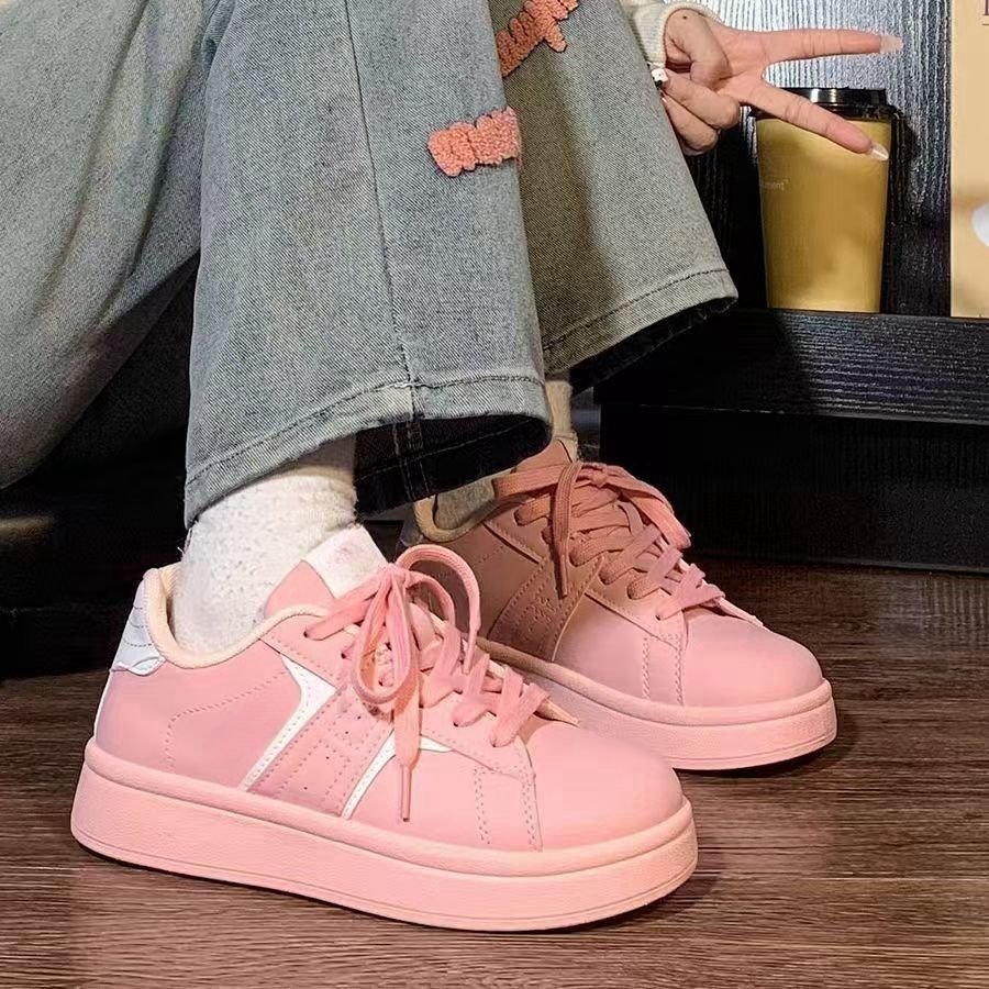 Damen Sneaker Modisch Sportlich Weiße