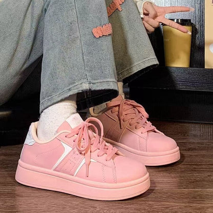 Damen Sneaker Modisch Sportlich Weiße