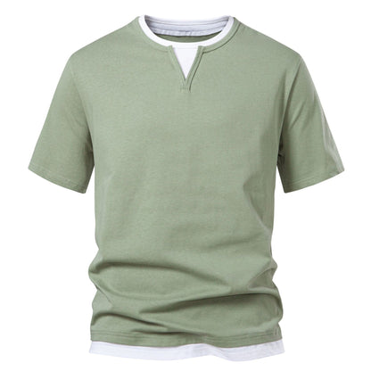 Herren Kurzarmshirt Modern Stehkragen Slim Fit