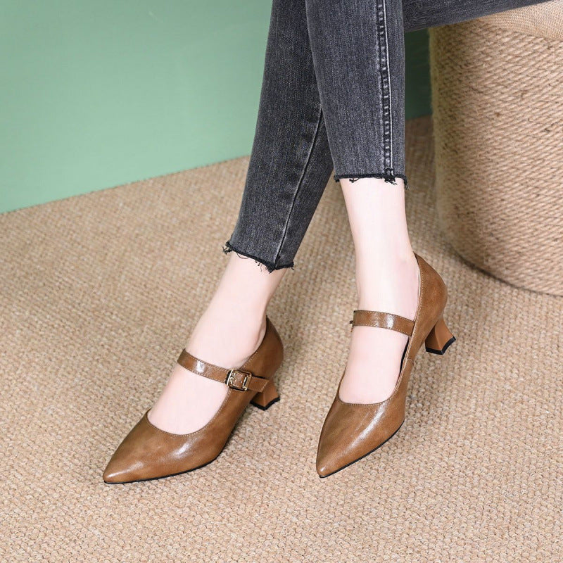 Elegante Damen Pumps Slingback Hochhackig mit Schnalle
