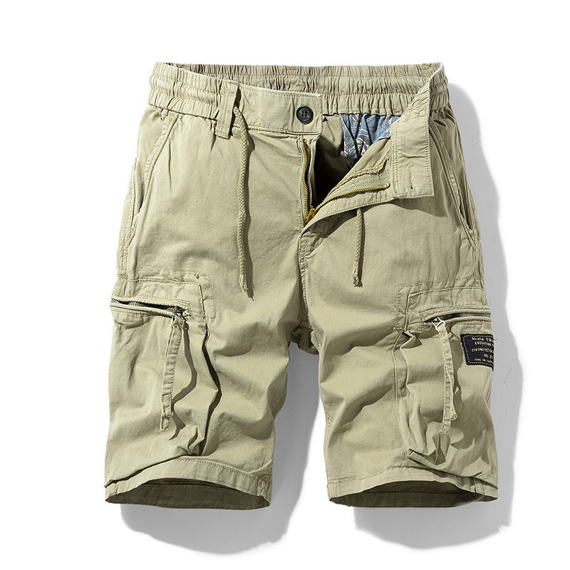 Herren Cargo Shorts Robust Elastischer Bund Vielfach Taschen