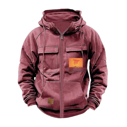 Herren Kapuzenjacke Multifunktionsjacke Praktisch Mit Taschen