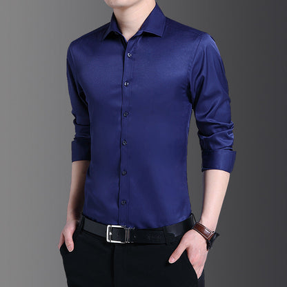 Elegantes Herrenhemd Langarm Glänzend Modern