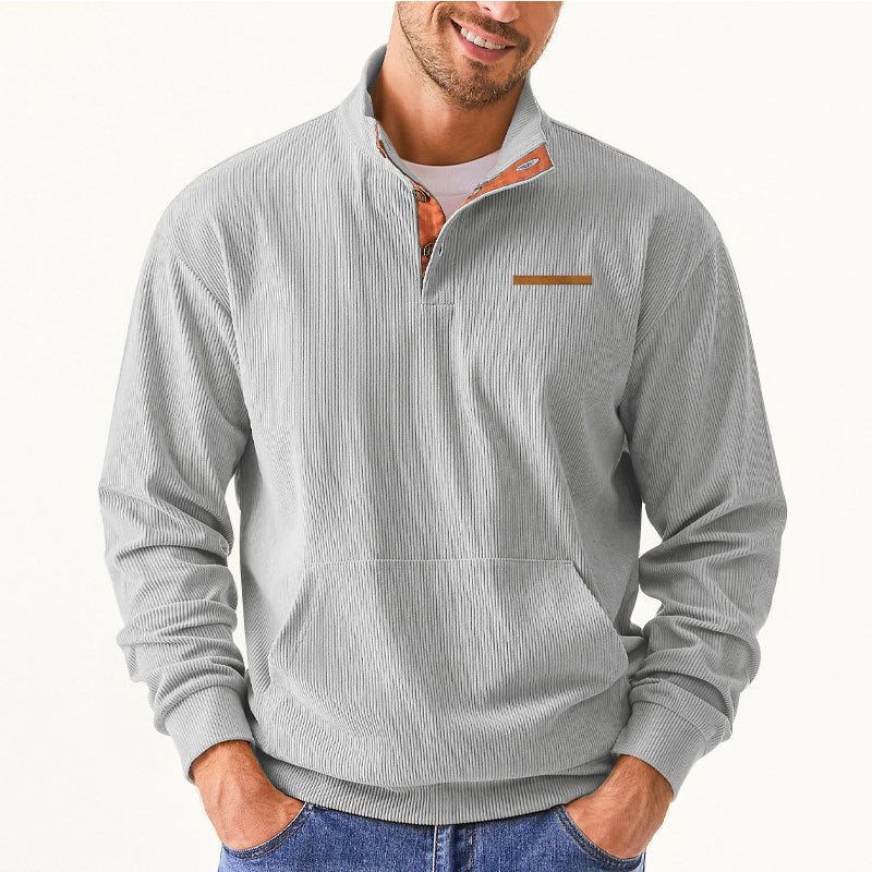 Herren Pullover Halbzipper Bequem Modern