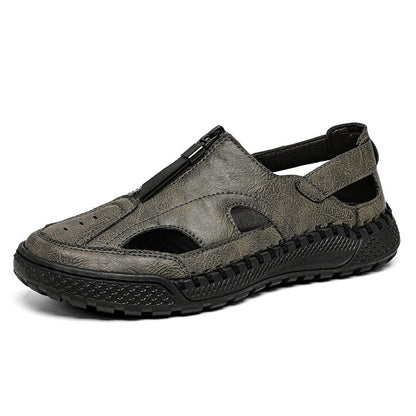 Damen Sandalen Ledersandalen Atmungsaktiv Rutschfest Verstellbar