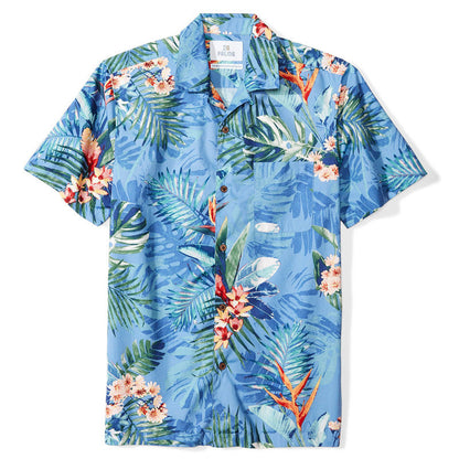 Herren Hemd Kurzarm Hawaii-Design Blumenmuster Modern