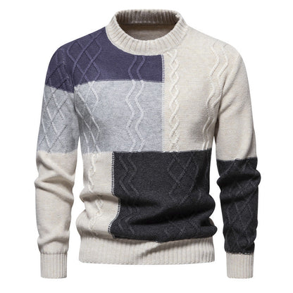 Herren Strickpullover Bunt Modern Zopfmuster