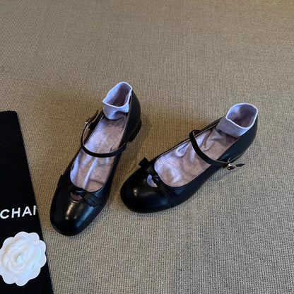 Damen Ballerinas Bequem Kreuzriemen Schnürung Elegante Schuhe