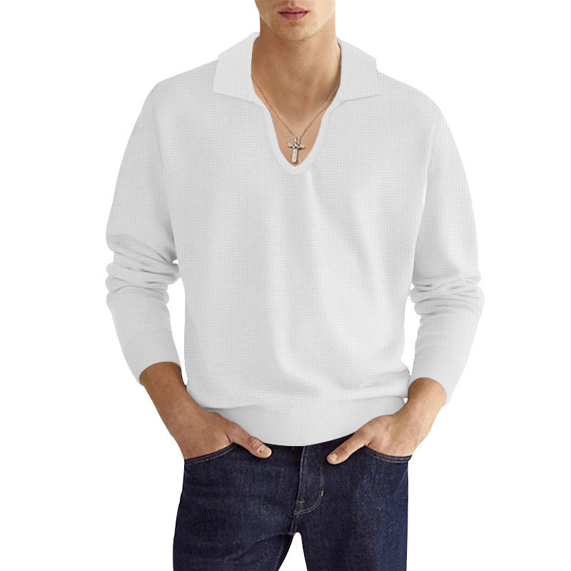 Herren Strickpullover V-Ausschnitt Modern Strukturiert