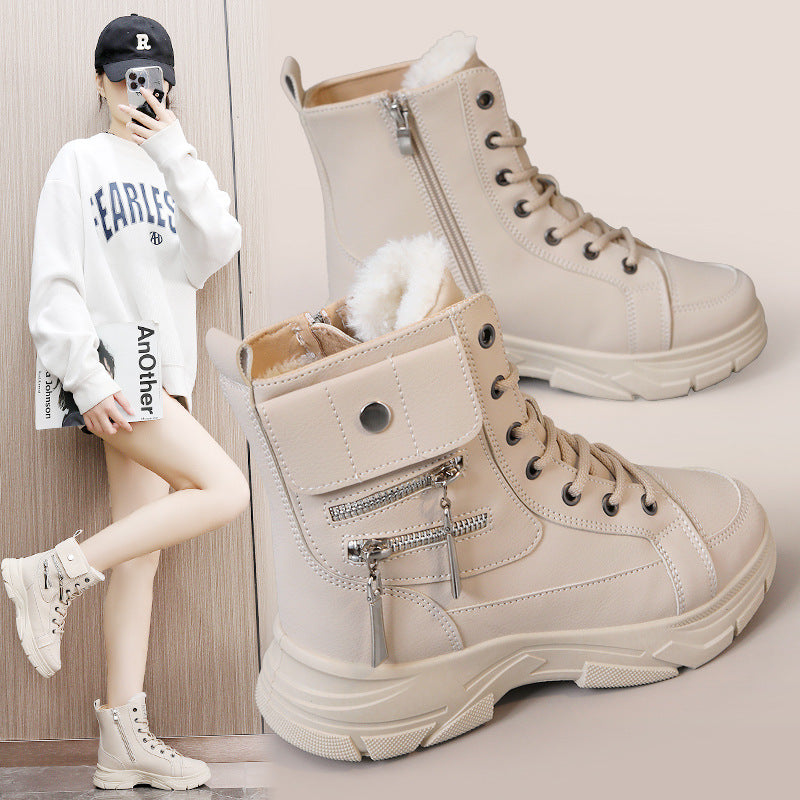 Damen Sneaker Hoch Mit Reißverschluss Komfortabel - BerlinGlamour