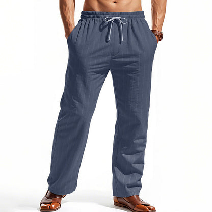 Herren lässige Freizeithose mit elastischem Bund und modernen Streifen BerlinGlamour.