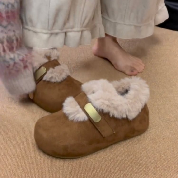 Damen Hausschuhe Flauschig Warm mit Futter