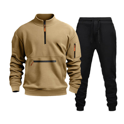 Herren Sportset Freizeitanzug mit Reißverschluss und Taschen