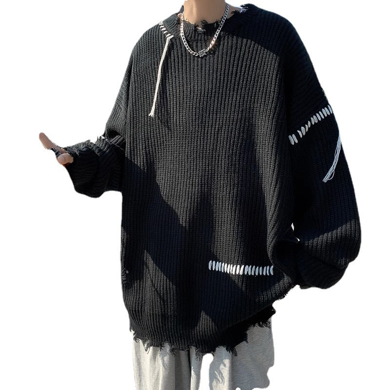 Herren Strickpullover Lässig Asymmetrisch Modern