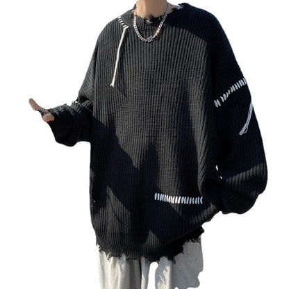Herren Strickpullover Lässig Asymmetrisch Modern