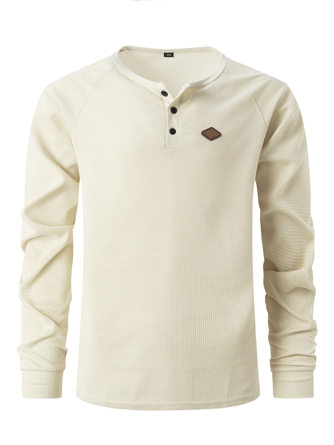 Herren Langarmshirt Strukturiert Knopfdetails Modern