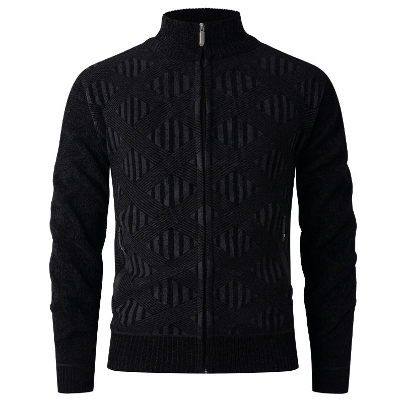 Herren Strickjacke Modern Strukturdesign Reißverschluss