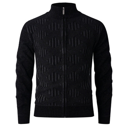 Herren Strickjacke Modern Strukturdesign Reißverschluss