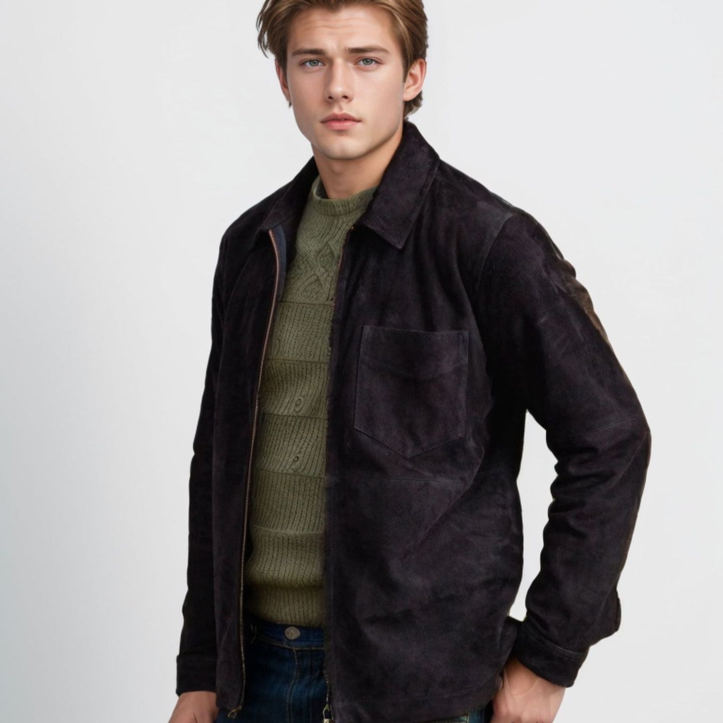 Herren Softshelljacke Modern mit Kragen Winddicht