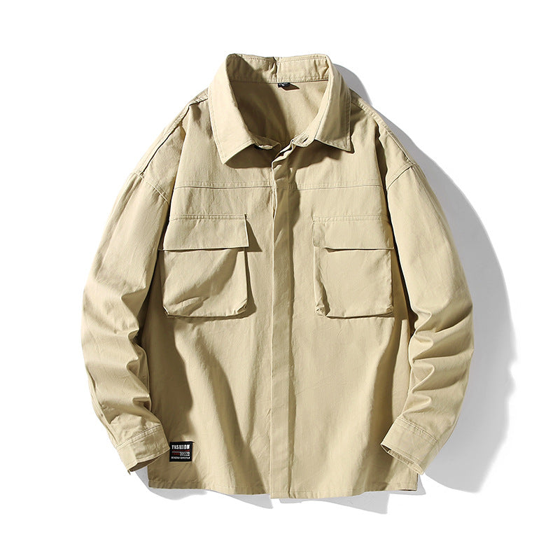 Herren Hemdjacke Lässig Utility Style Mit Großen Taschen - BerlinGlamour