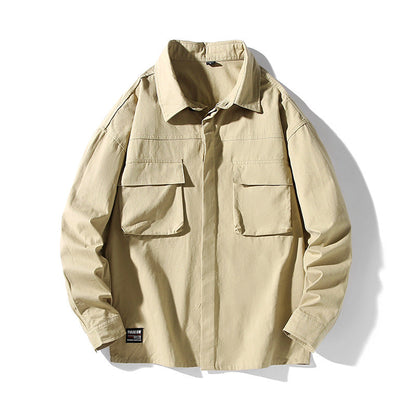 Herren Hemdjacke Lässig Utility Style Mit Großen Taschen - BerlinGlamour