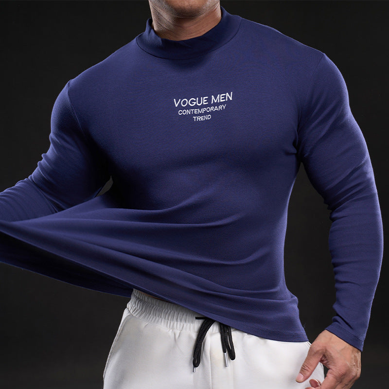 Herren Langarmshirt Elegantes Hochgeschlossenes Hemd