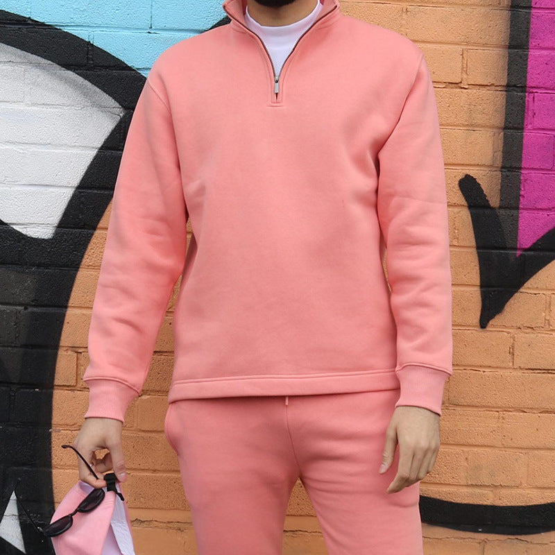 Herren Sportset Sweat Stehkragen Grau Modern - BerlinGlamour