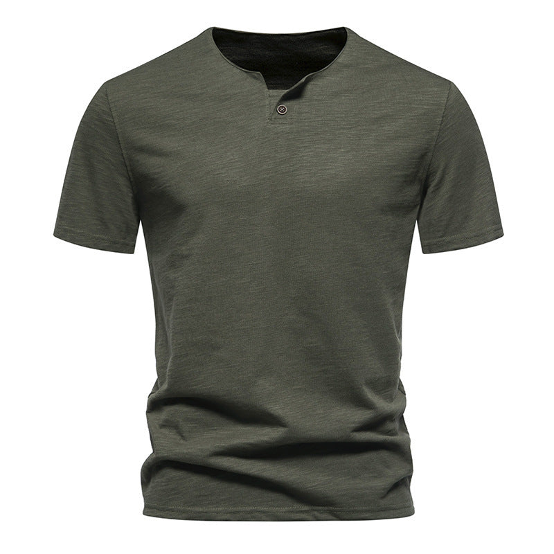 Herren Kurzarm-Shirt Moderner Stehkragen Baumwolle Berlin