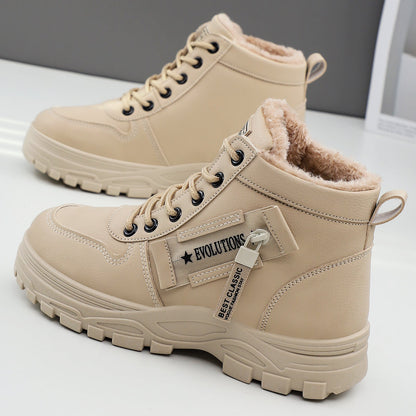 Damen Winterstiefel Warm Gefüttert Robust Schnürsystem