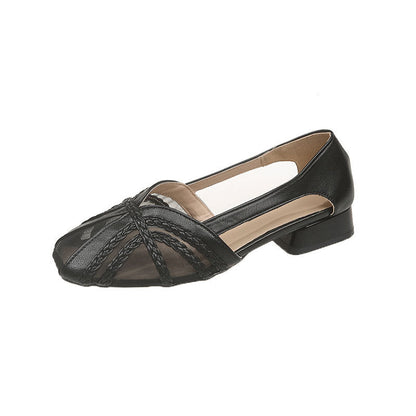 Damen Slipper Elegante Transparent Geflochtene Optik