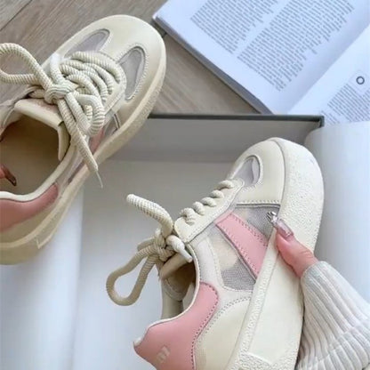 Damen Sneaker Atmungsaktiv Mesh Weiß Elegantes Design