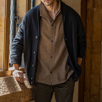 Herren Strickcardigan Lässig V-Ausschnitt Knöpfe Modern