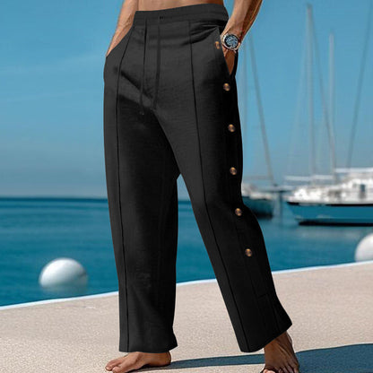 Herren Strandhose Elastisch Mit Druckknöpfen Sommer