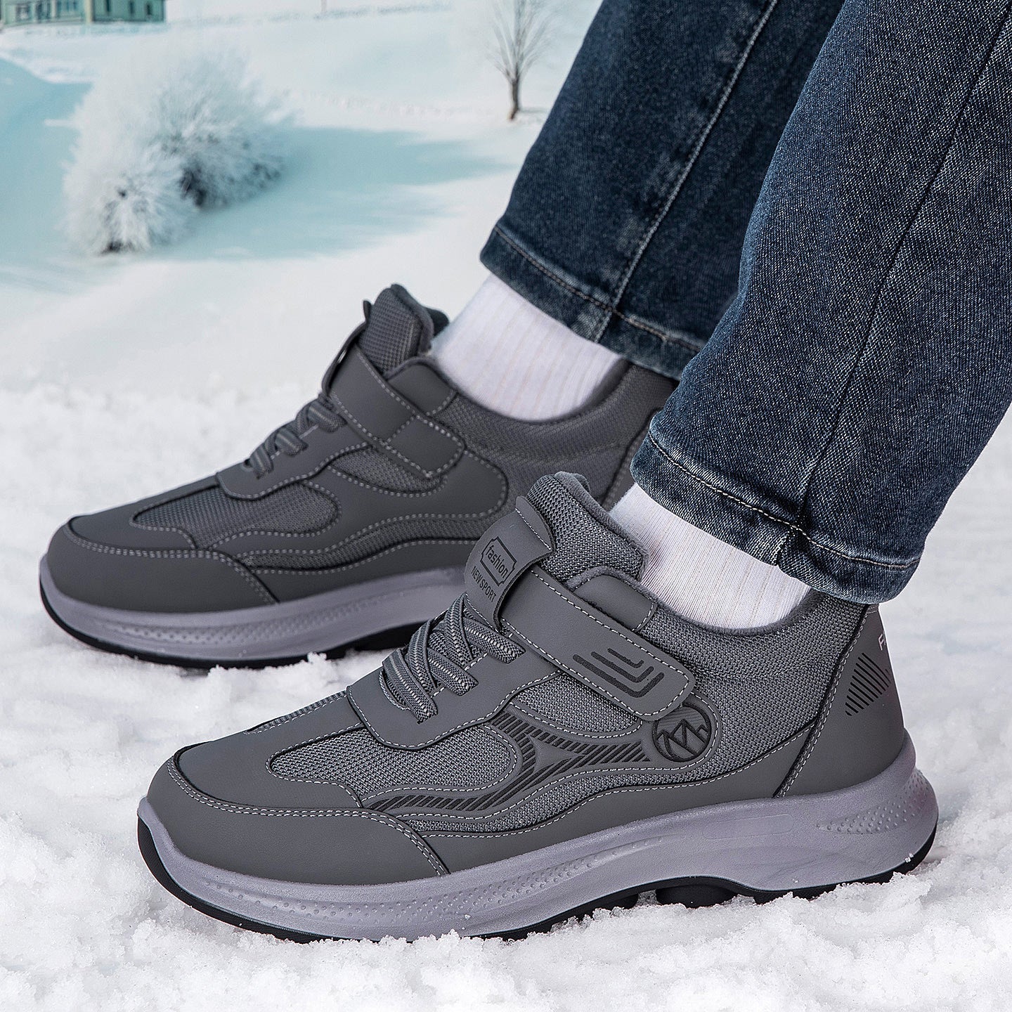 Damen Sportschuhe Schnür-Sneaker Warm Isoliert Rutschfest