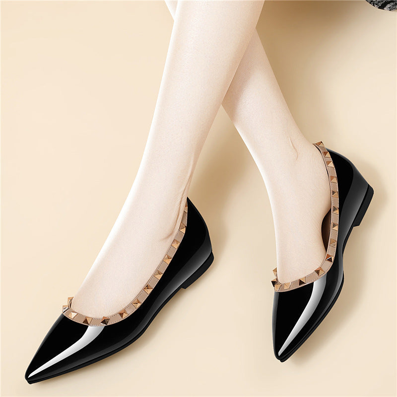 Damen Ballerinas Spitze Elegant Nieten Schuhe - BerlinGlamour
