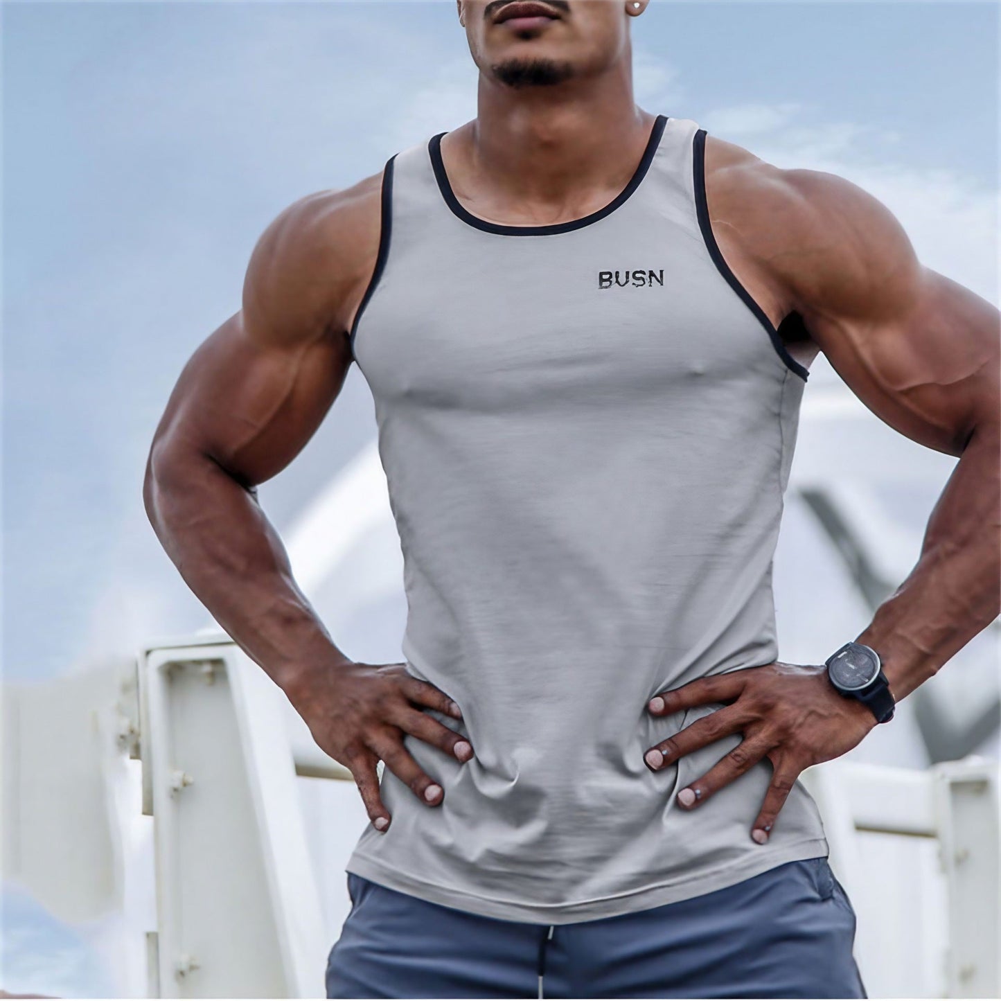 Herren Tanktop Sport atmungsaktiv Schnittfits